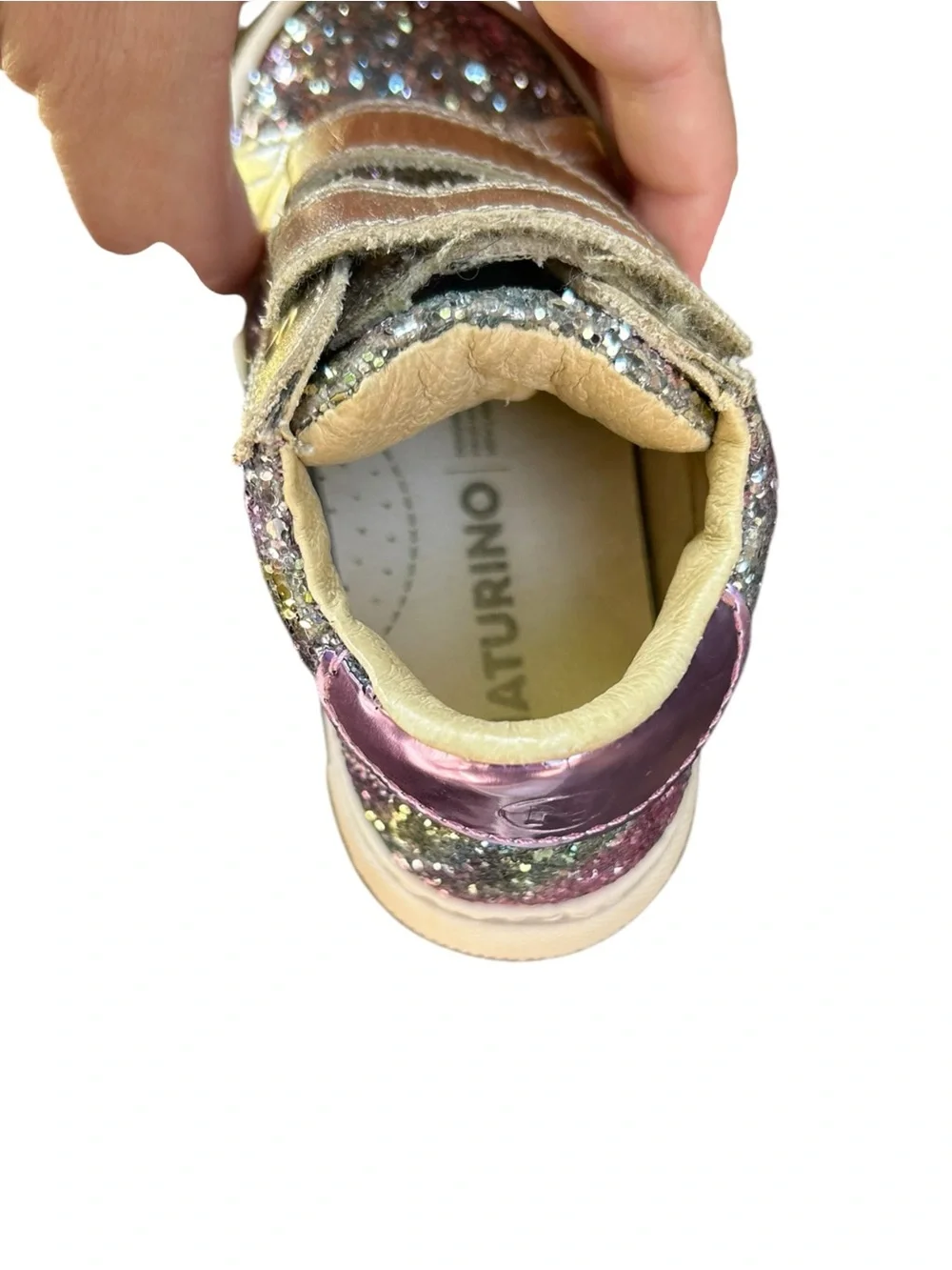 Naturino Glitter Boots for Toddler Size 5 21 Pink Gold Hook and Loop